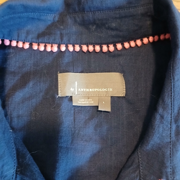 Anthropologie Navy and Pink Top - Picture 2 of 2